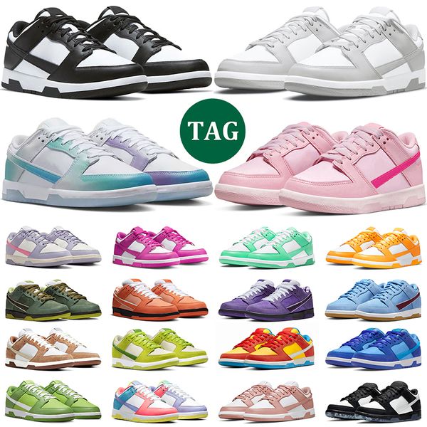 2023 panda shoes for men women white black grey fog lilac active fuchsia triple pink gai unc lows sanddrift mens trainer qxzs